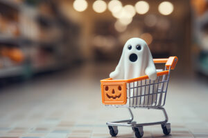 Halloween Ghost in Shopping Cart